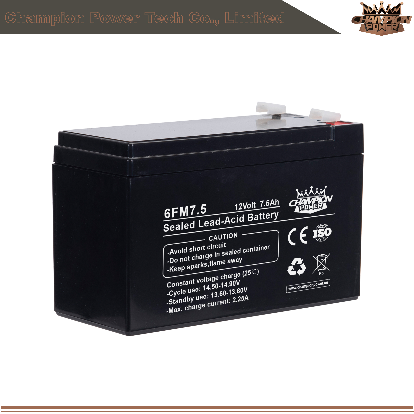 6FM7.5 Batterie AGM 12V7.5AH