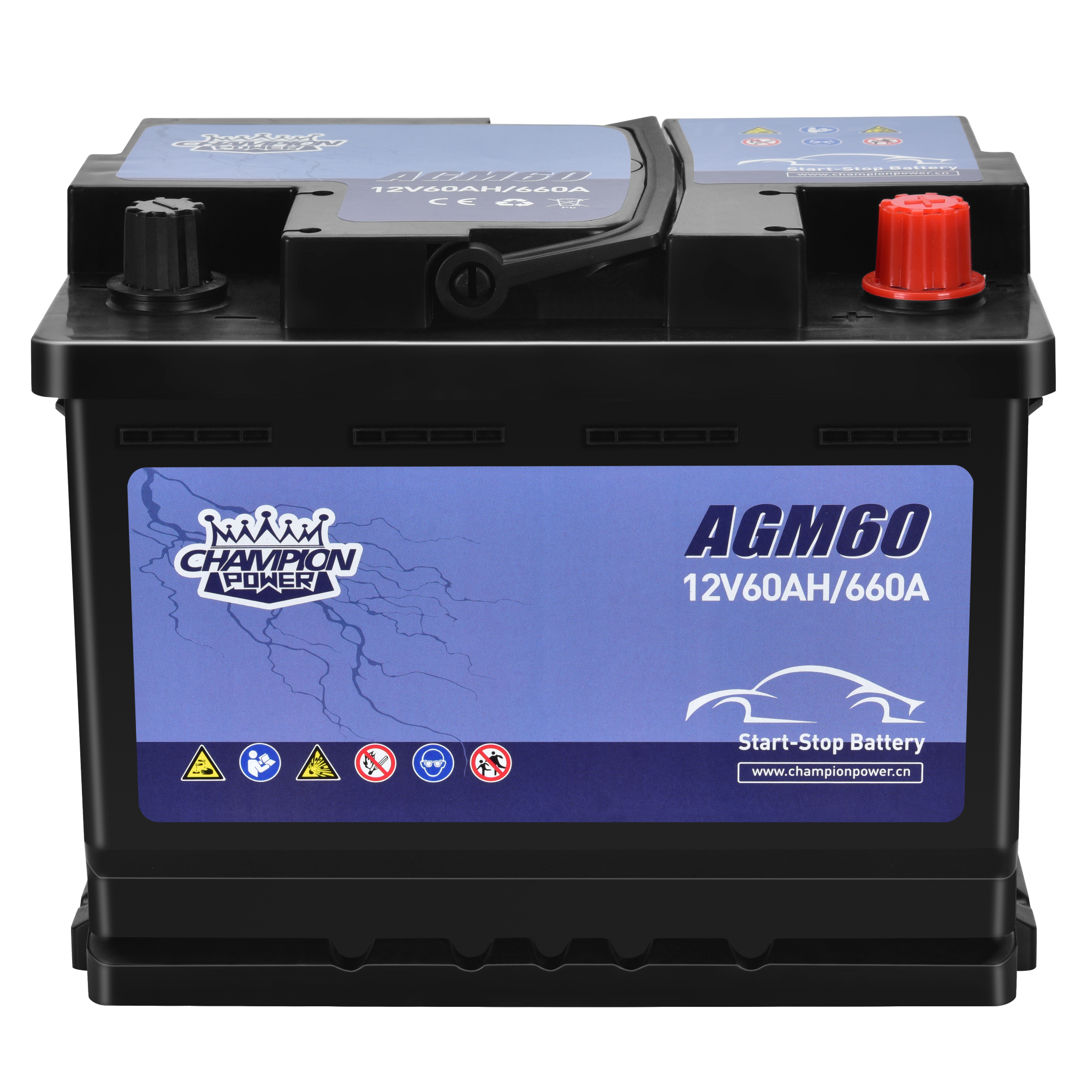 AGM60 12V60AH Batterie de démarrage de démarrage