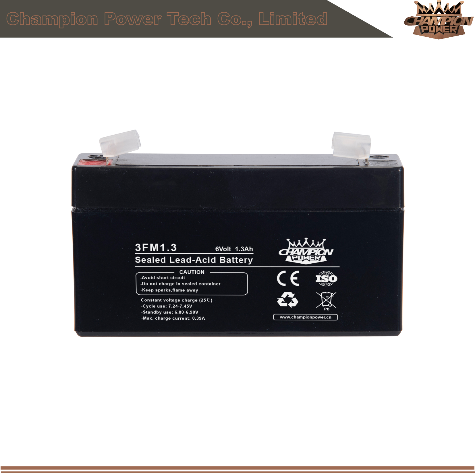 3FM1.3 Batterie AGM 6V1.3AH