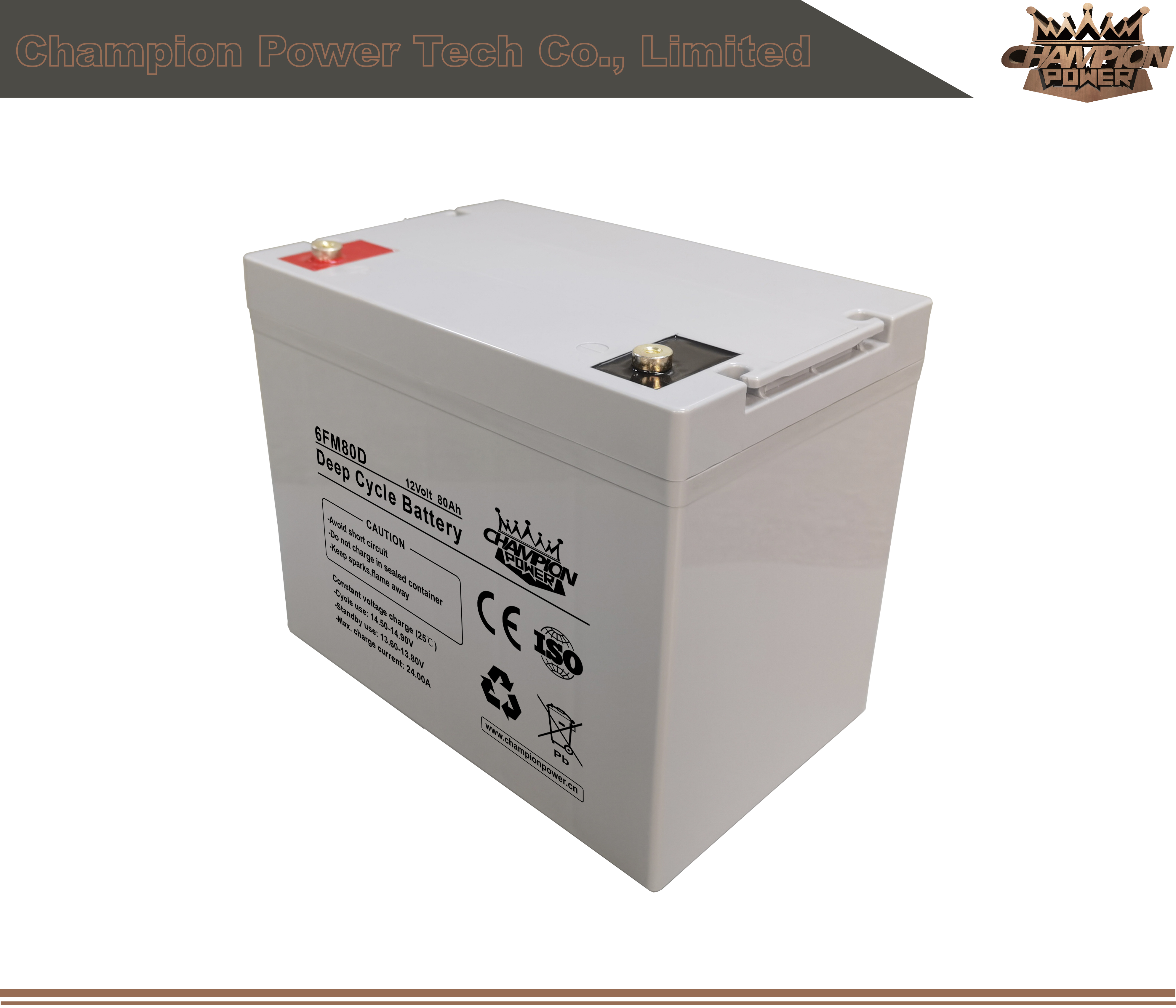 6FM80D 12V80AH Batterie à cycle profond