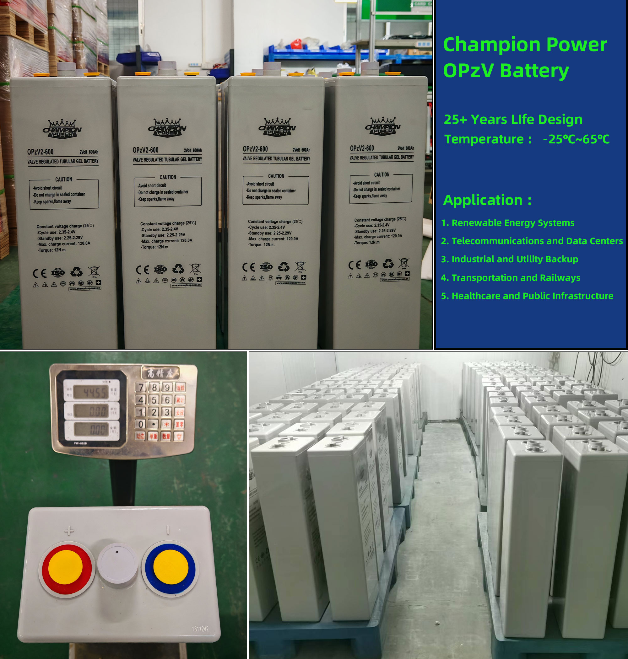 Champion Power OPZV Battery: la solution de stockage d'énergie de longue durée et stable