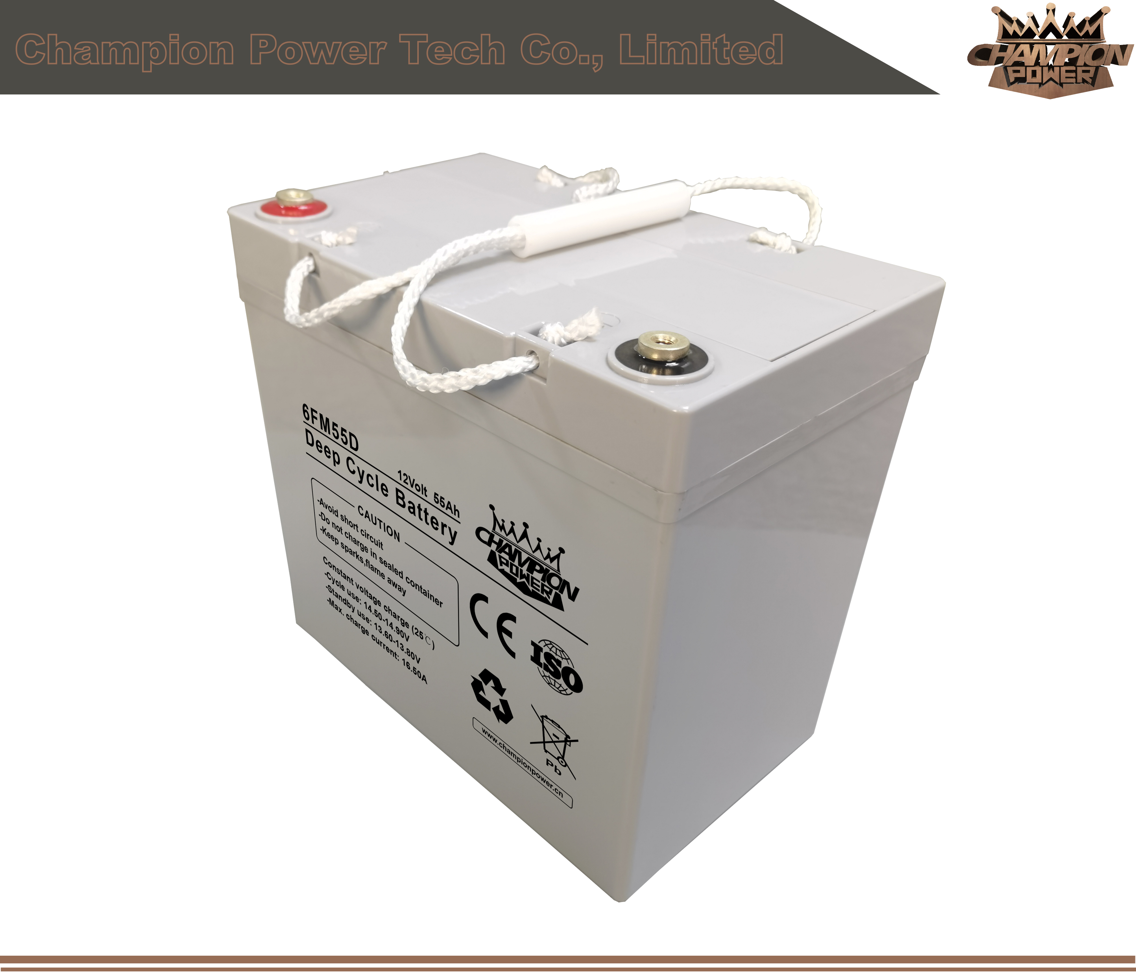 6FM55D 12V55AH Batterie à cycle profond
