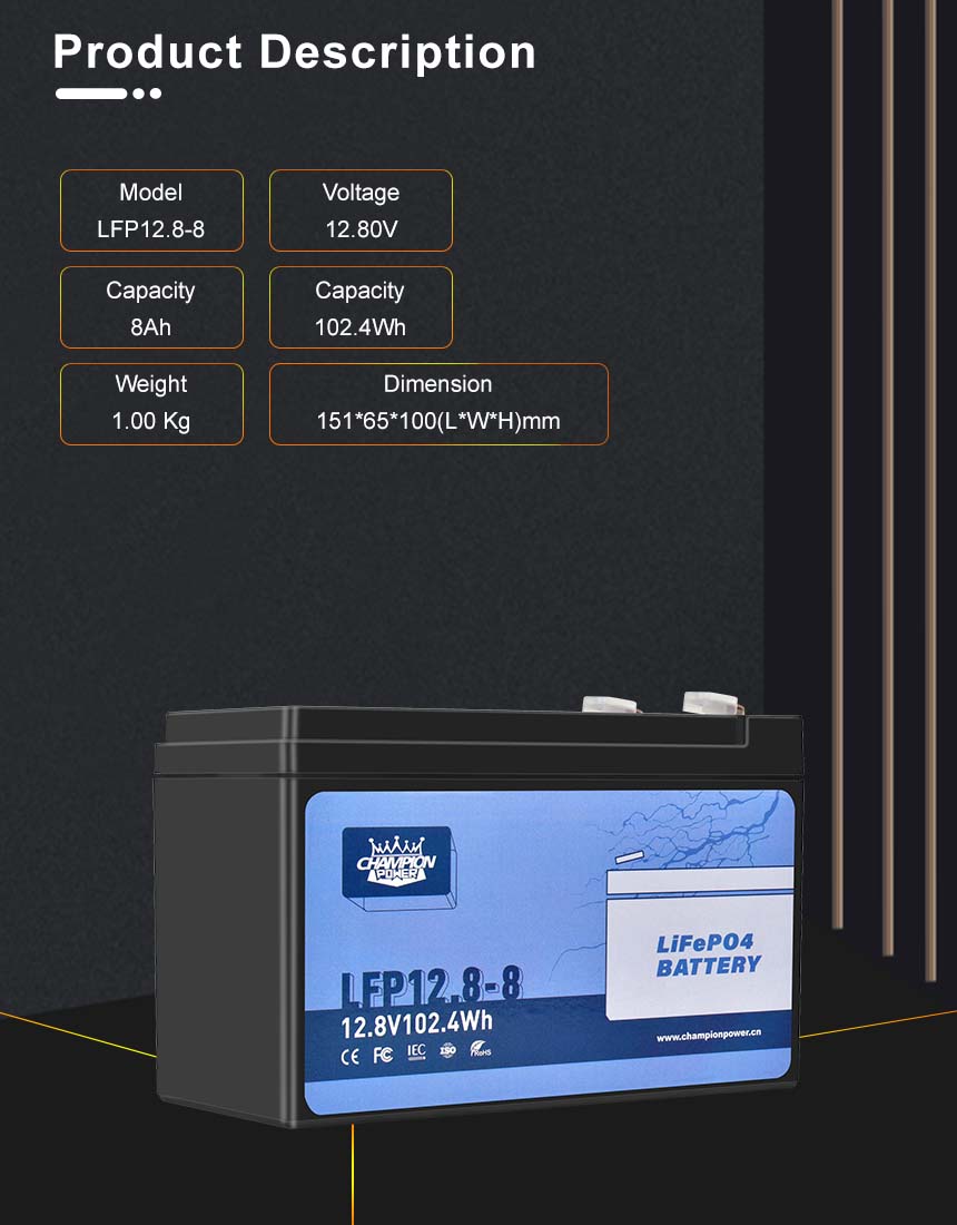 DESCRIPTION DU PRODICE DE LITHIUM 12.8AH LITHIUM