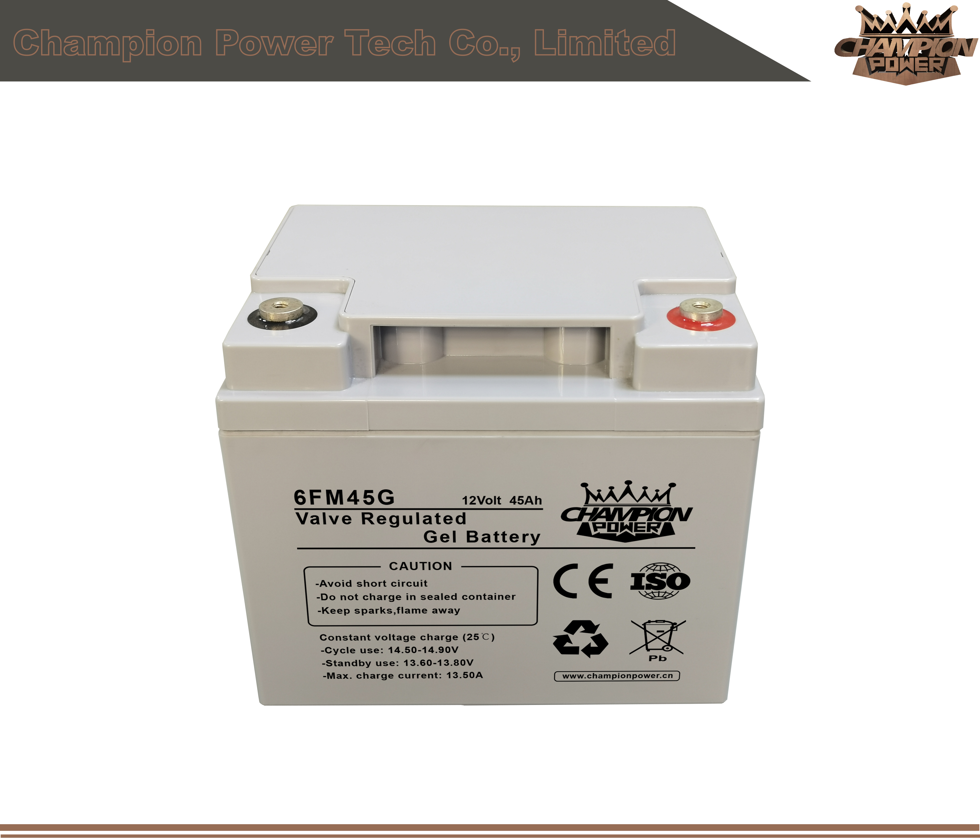 Batterie de gel 6FM45G 12V45AH