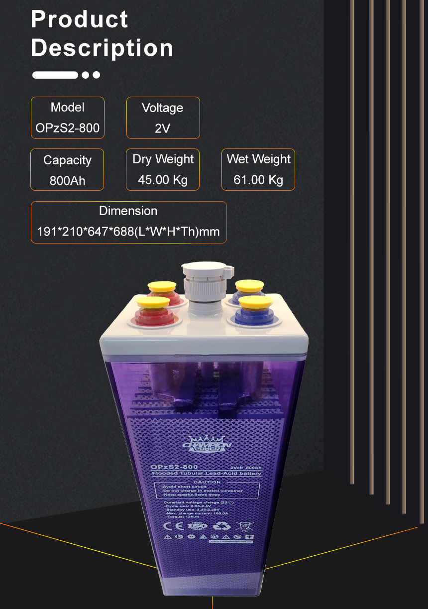 2V800AH OPZS Batery Product Description