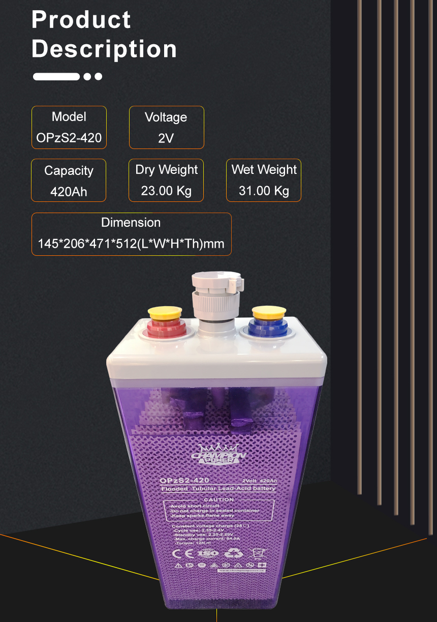 2V420AH OPZS Batery Product Description