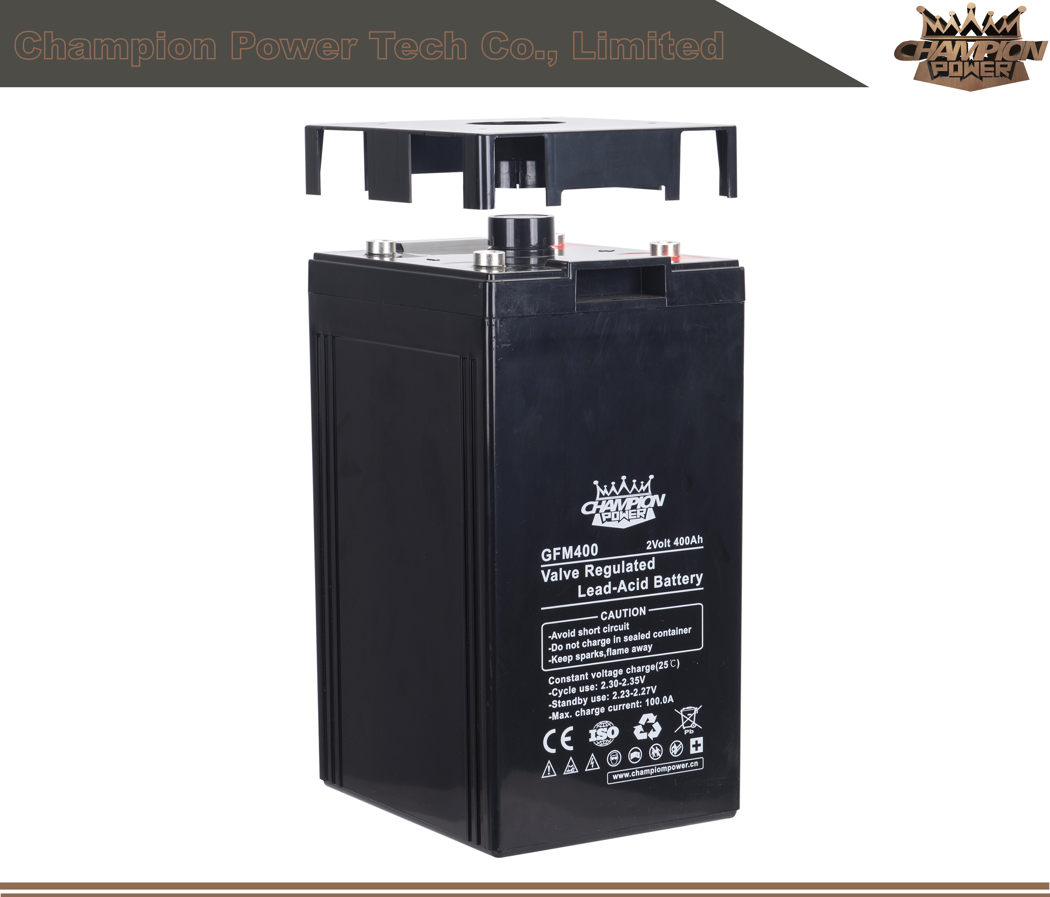 GFM400 2V400AH Batterie d'acide de plomb