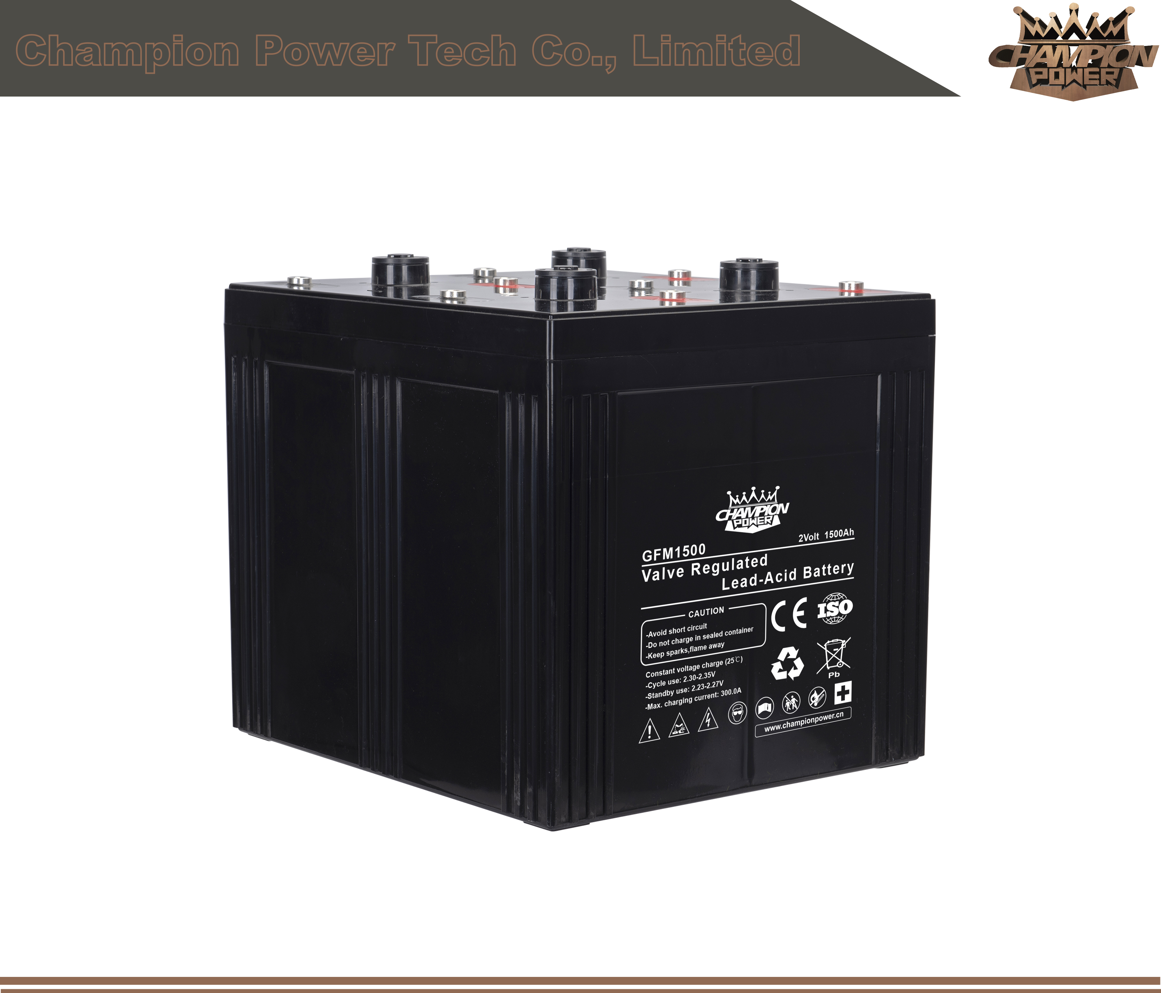 GFM1500 2V1500AH Batterie d'acide de plomb