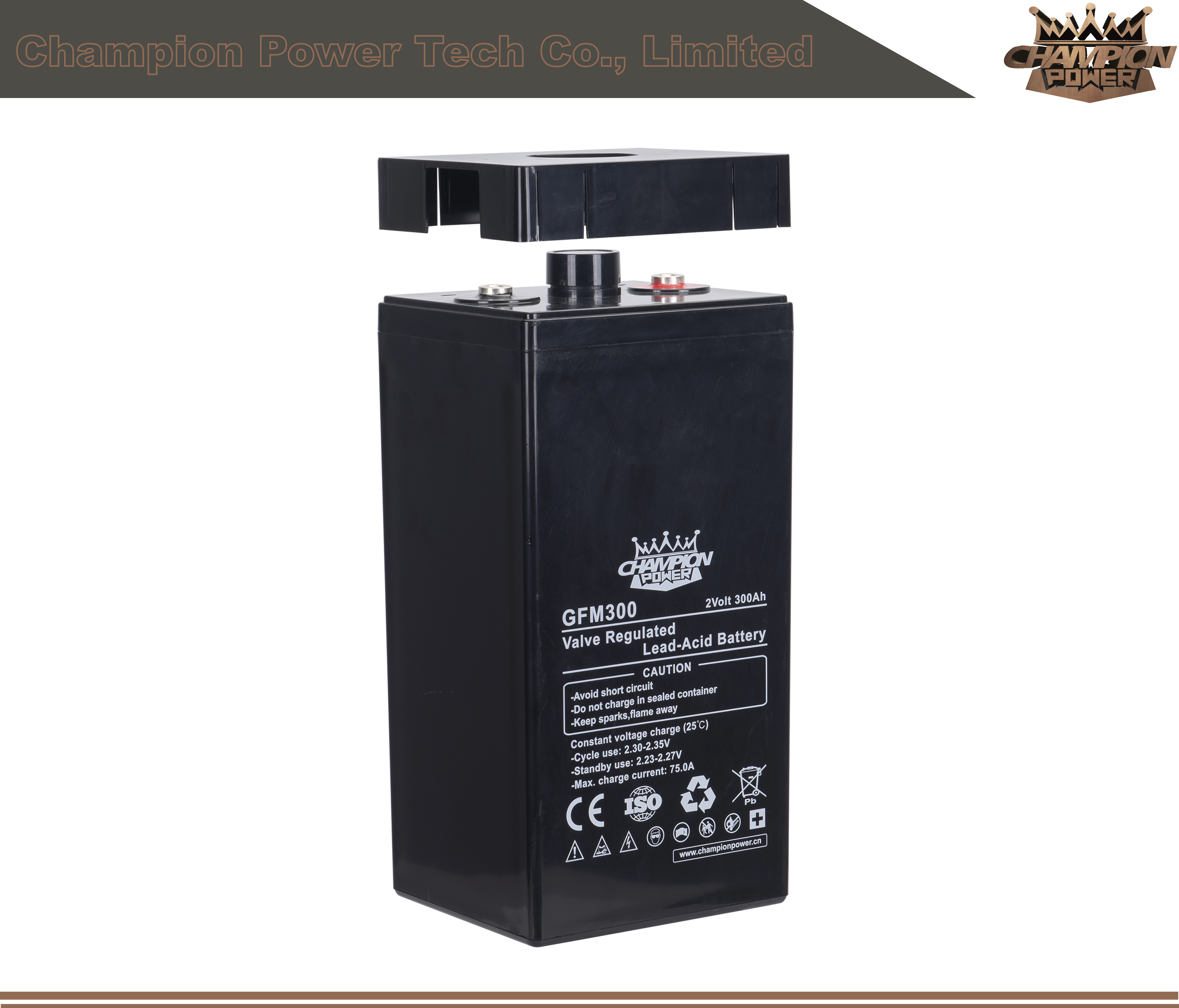 Batterie d'acide de plomb GFM300 2V300AH