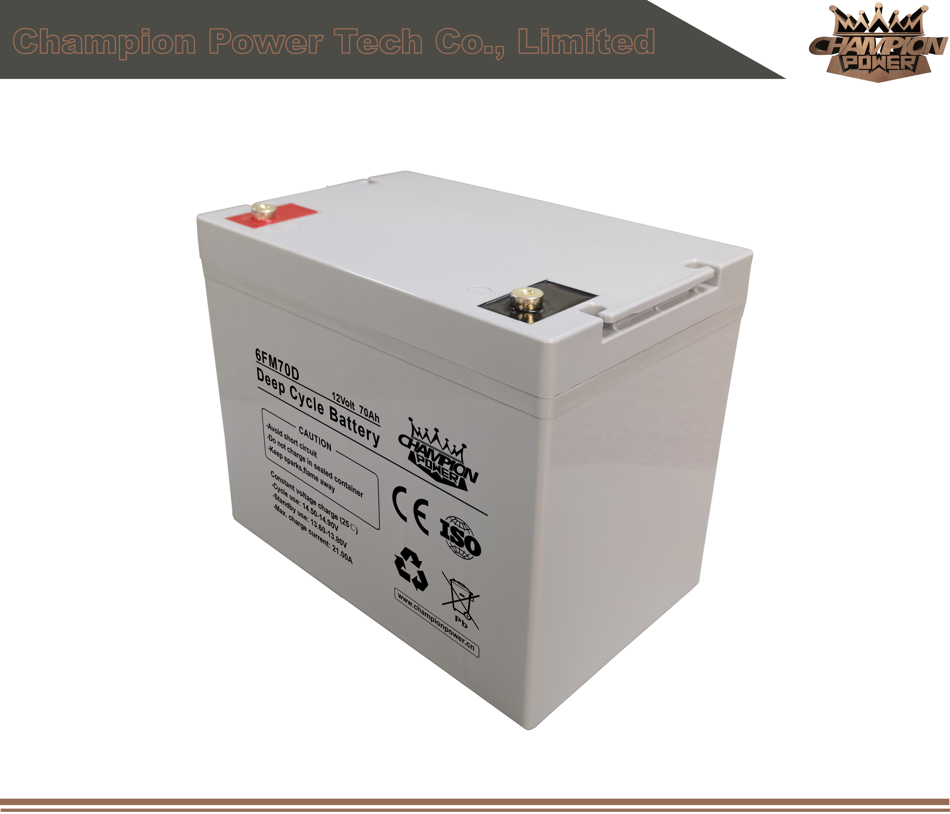 6FM70D 12V70AH Batterie à cycle profond