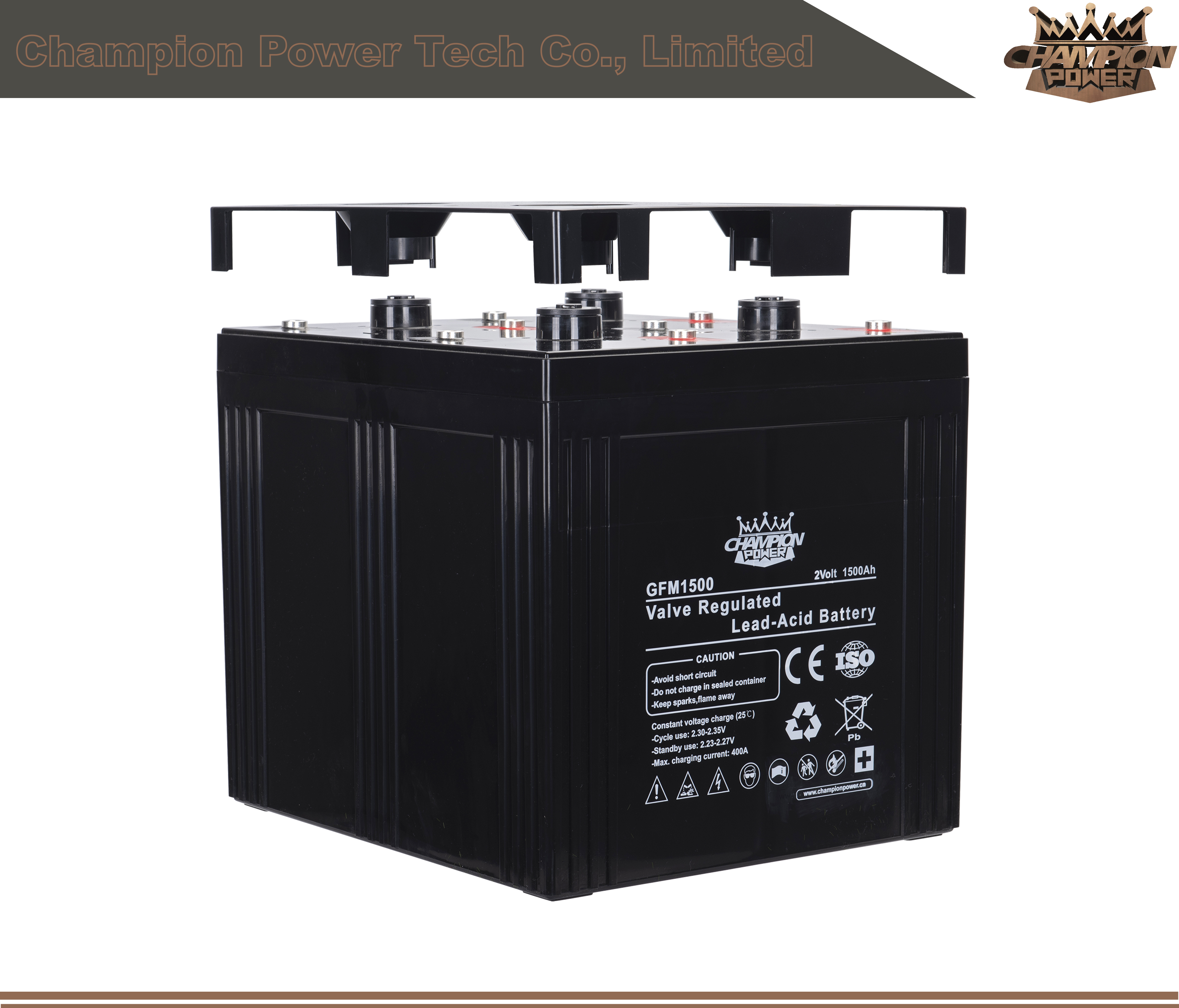 GFM1500 2V1500AH Batterie d'acide de plomb