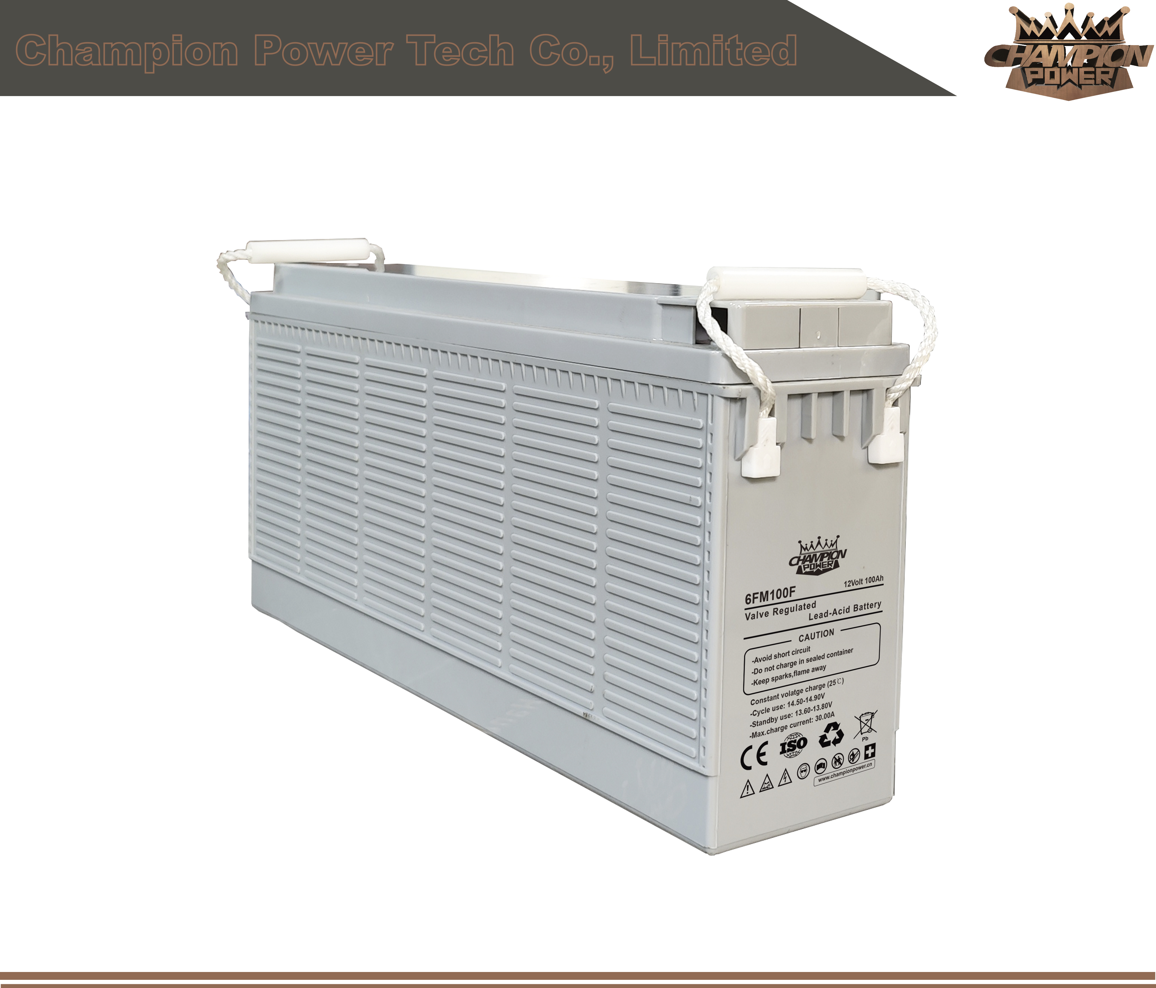Batterie de borne avant de 6FM100F 12V100AH